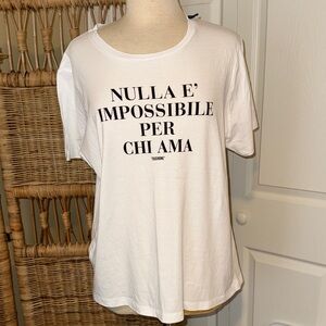 White Graphic Tee with Italian Quote by cicerone